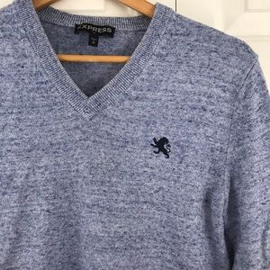 Express V Neck Sweater Blue Men’s Small Pullover